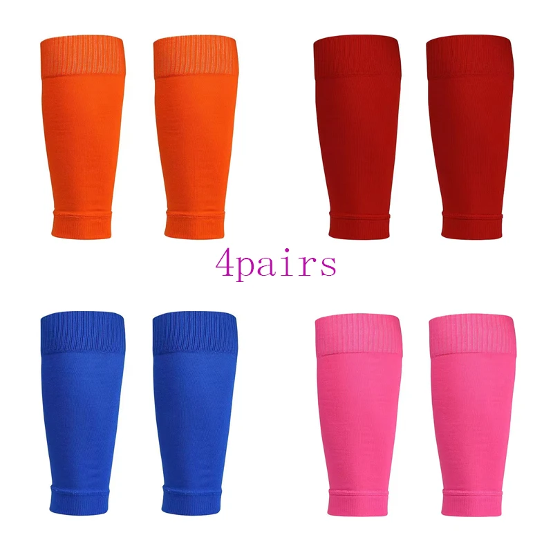 4pairs New Football Socks Shin Pads Leg Cover Men Women Grip Cutsocks