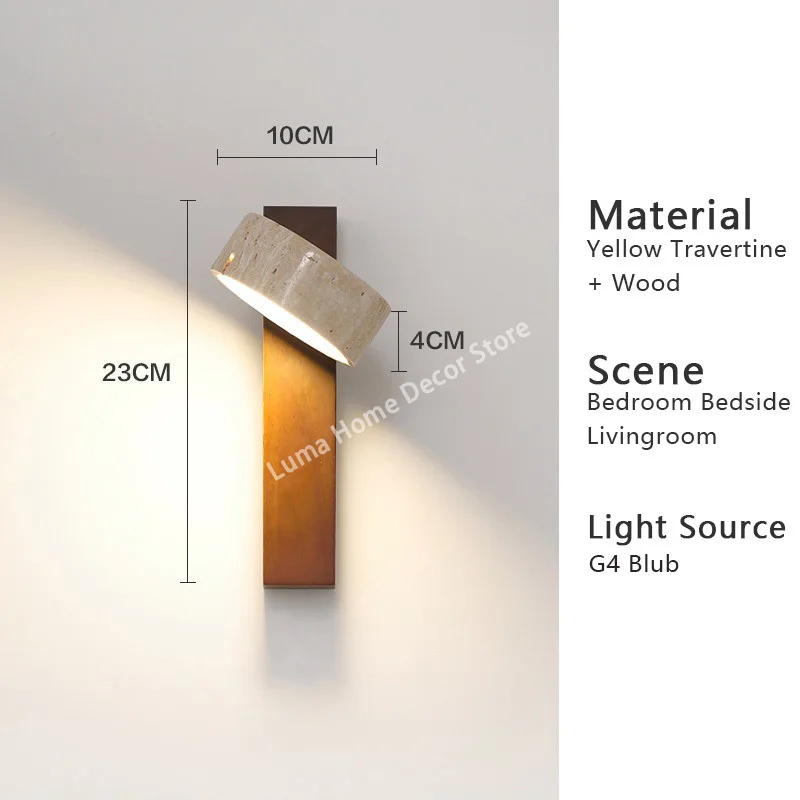 

Настенный светильник Luma желтый травертин