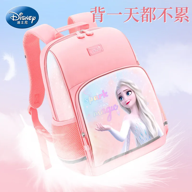 2023 Disney Frozen School Bags For Girls Elsa Anna Grade 1-4 Primary Student Shoulder Orthopedic Backpack Large Capacity Mochila