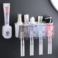 toothbrush holder wall set toothbrush cup mouthwash cup toothpaste squeezer tooth cup household washing table shelf