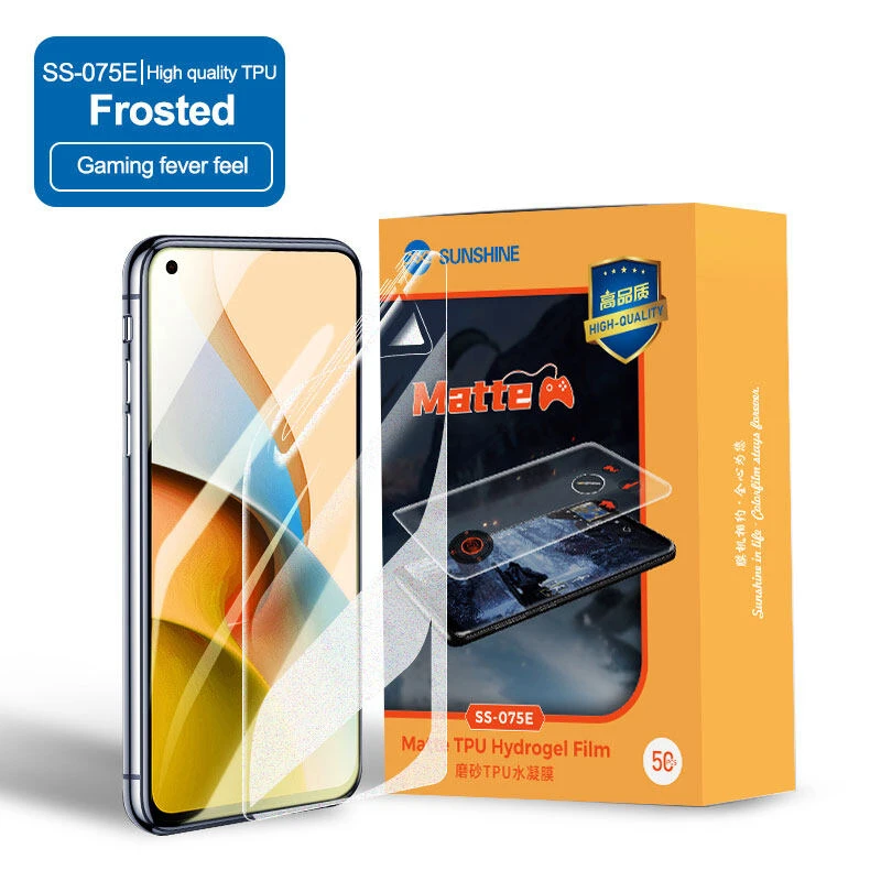 50pcs Sunshine TPU Hydrogel Film for Cutters Mobile Phone Screen Protector HD Matte Anti-blue Front Film for Cutting Machine