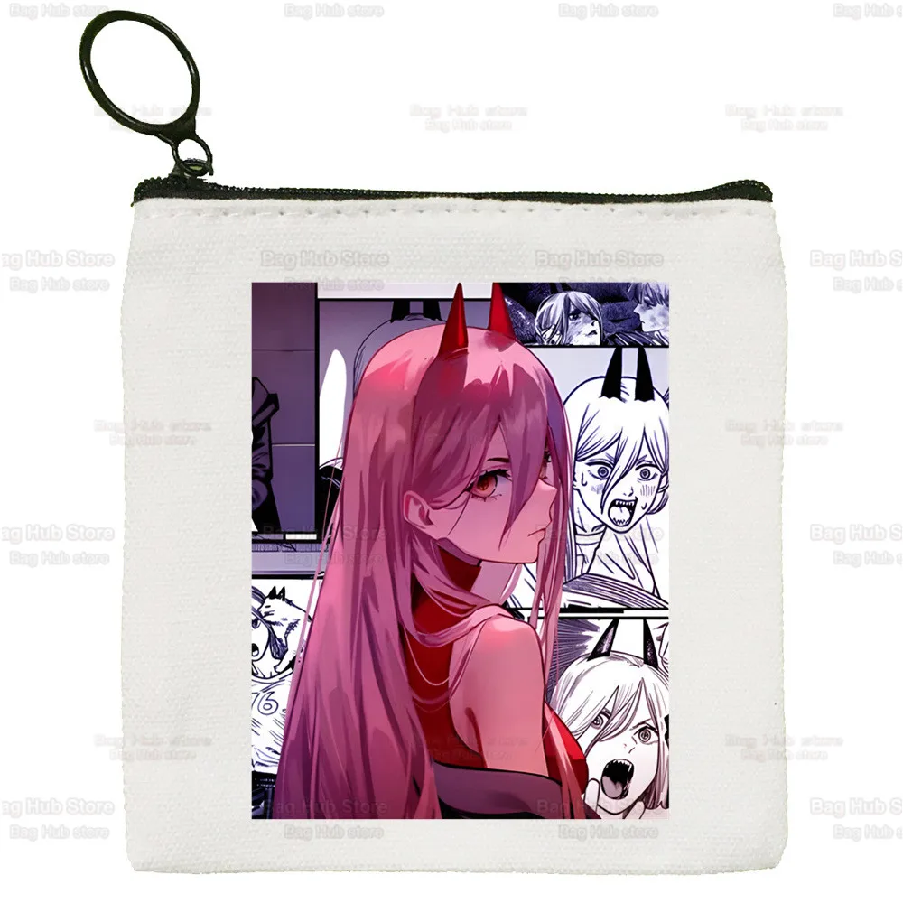 Chainsaw Man Canvas Coin Purse Logo Pochita Storage Pouch Canvas Bag New Japanese Anime Denji Coin Bag Makima Key Coin Purse