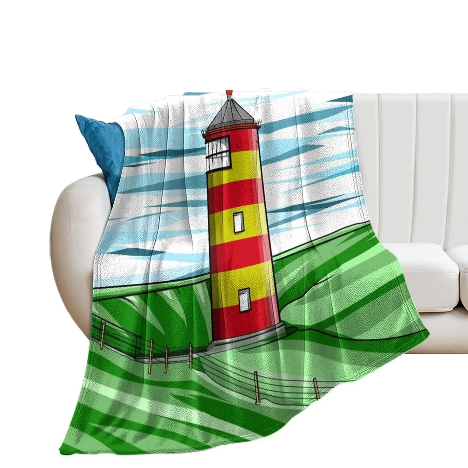 Роскошное дизайнерское винтажное одеяло для маяков Pilsum Leuchtturm милые Пледы