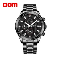 dom men watch top brand luxury sports quartz mens watches full steel waterproof chronograph wristwatch men relogio masculino