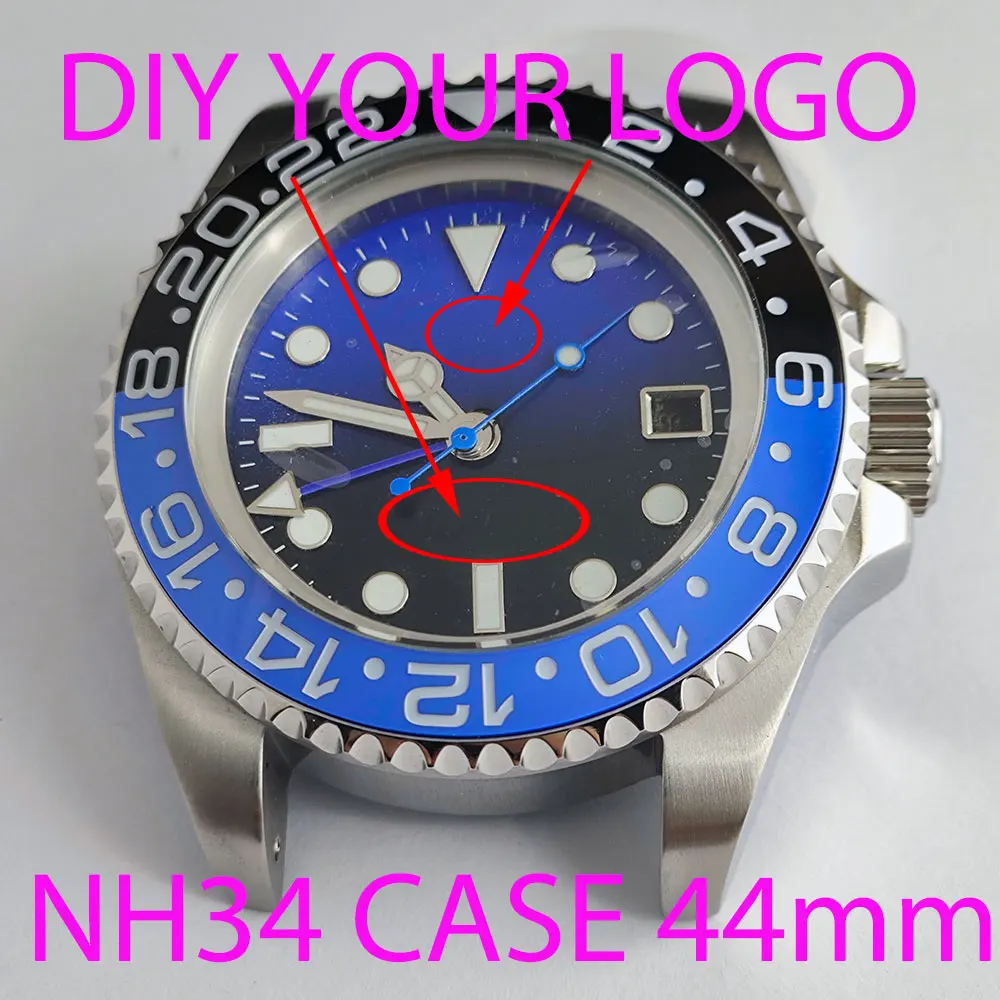 Часы мужские 44 мм Gmt-master часы для глубоководной навигации детали браслета nh34 nh35