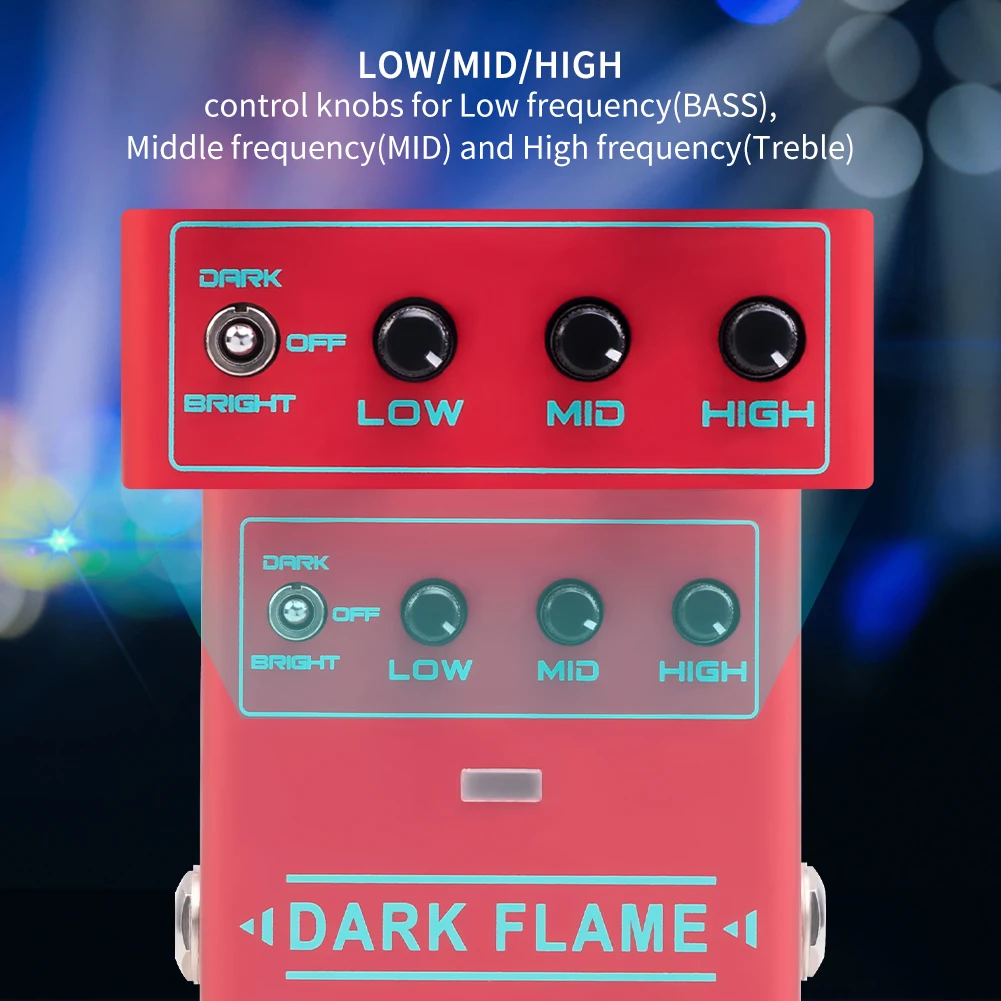 Drak Flame Pedal Guitar High Gain Distortion Multiple Tones Low Mid 3 Band EQ Pedal Effect Guitar Riff Solo Accessories enlarge