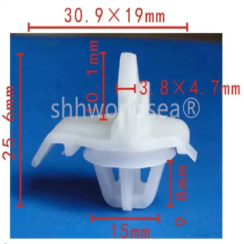 100 шт. 15 мм для Mercedes Benz 001-988-63-81 четверть панели нейлоновый зажим литья 0019886381 0019885781