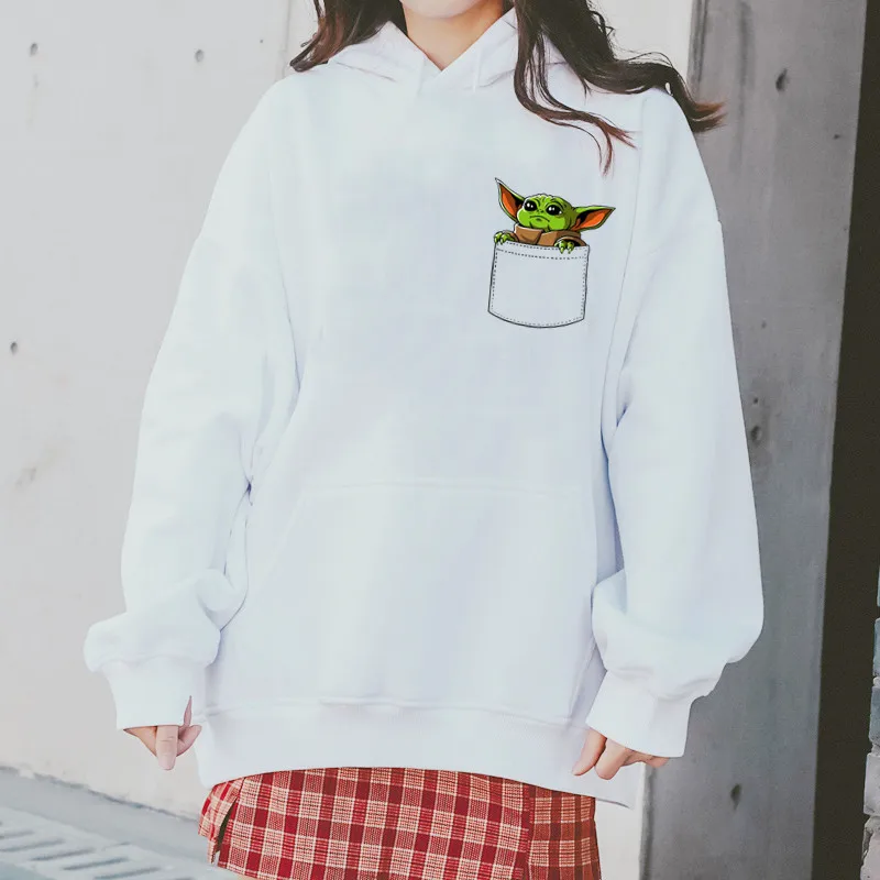 

Disney Baby Yoda Women Hoodies Printed Star Wars Loose Streetwear Hoodie Casual Cute Sweatshirt Harajuku Hoody Female Clothes