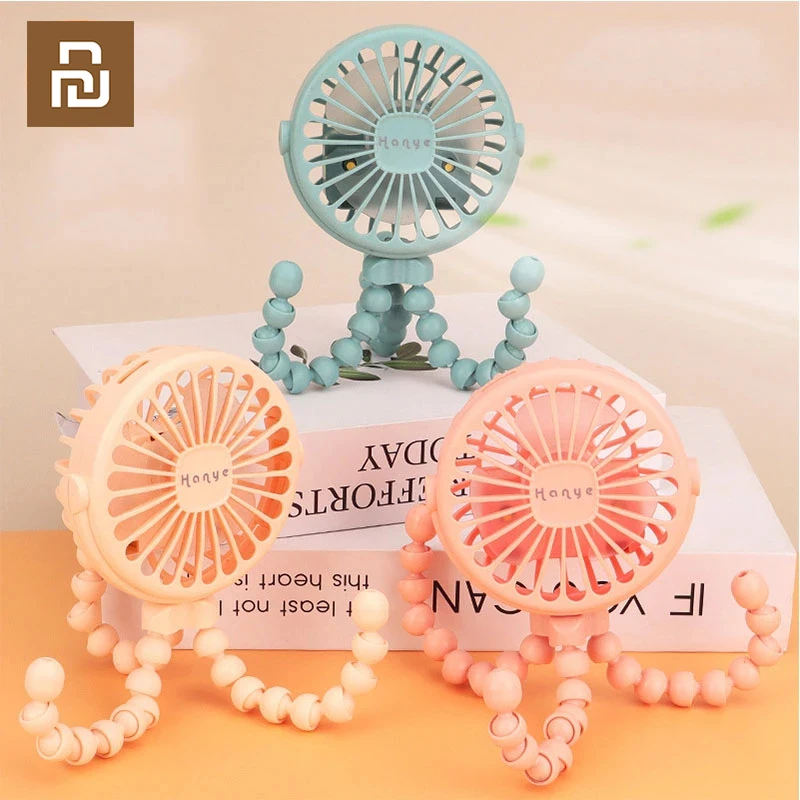 

Портативный мини-вентилятор Youpin для детской коляски, регулируемый ручной летний воздухоохладитель, держатель для телефона для студентов, у...