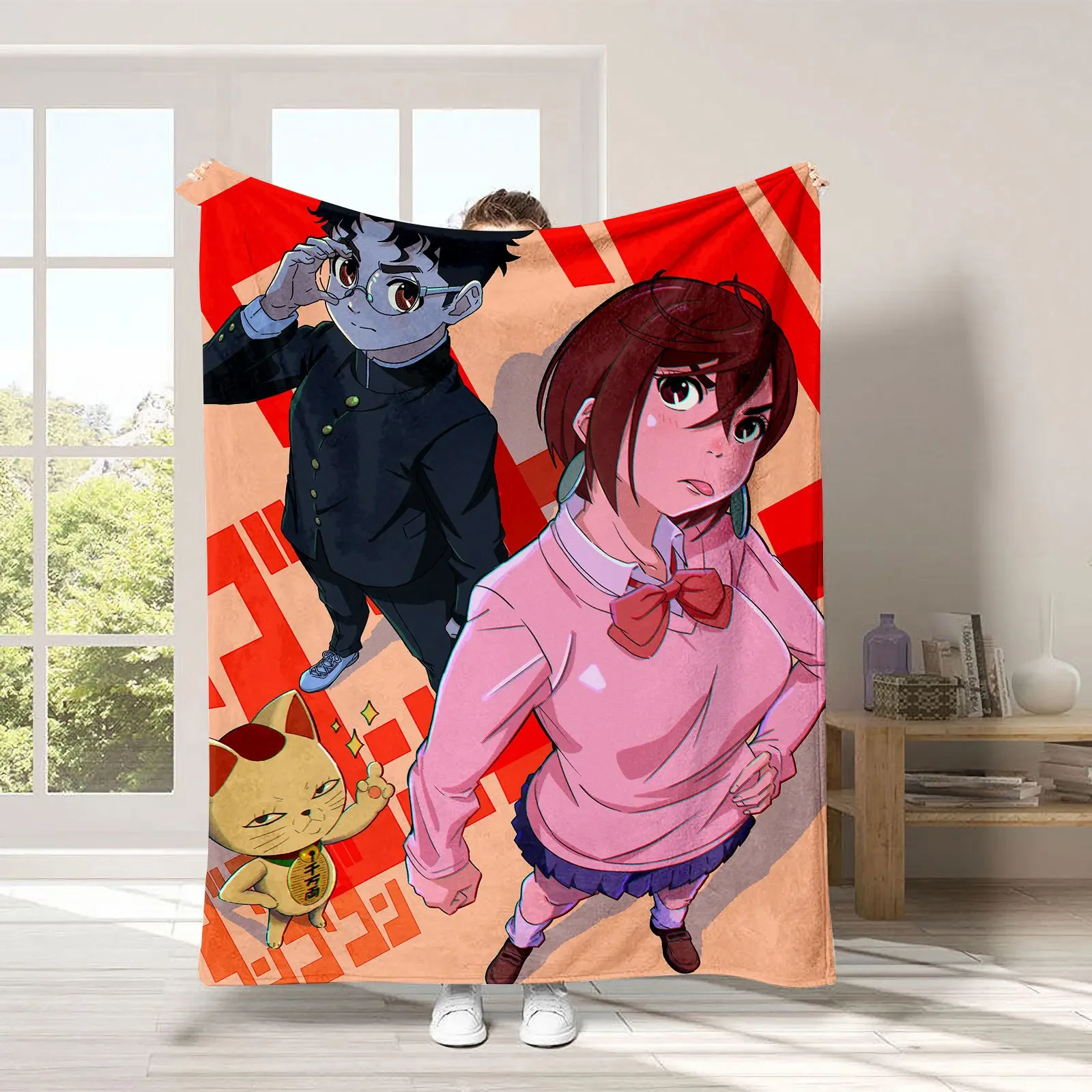 Горячее одеяло в стиле аниме Dandadan мягкий ковер достаточно дивана кемпинга