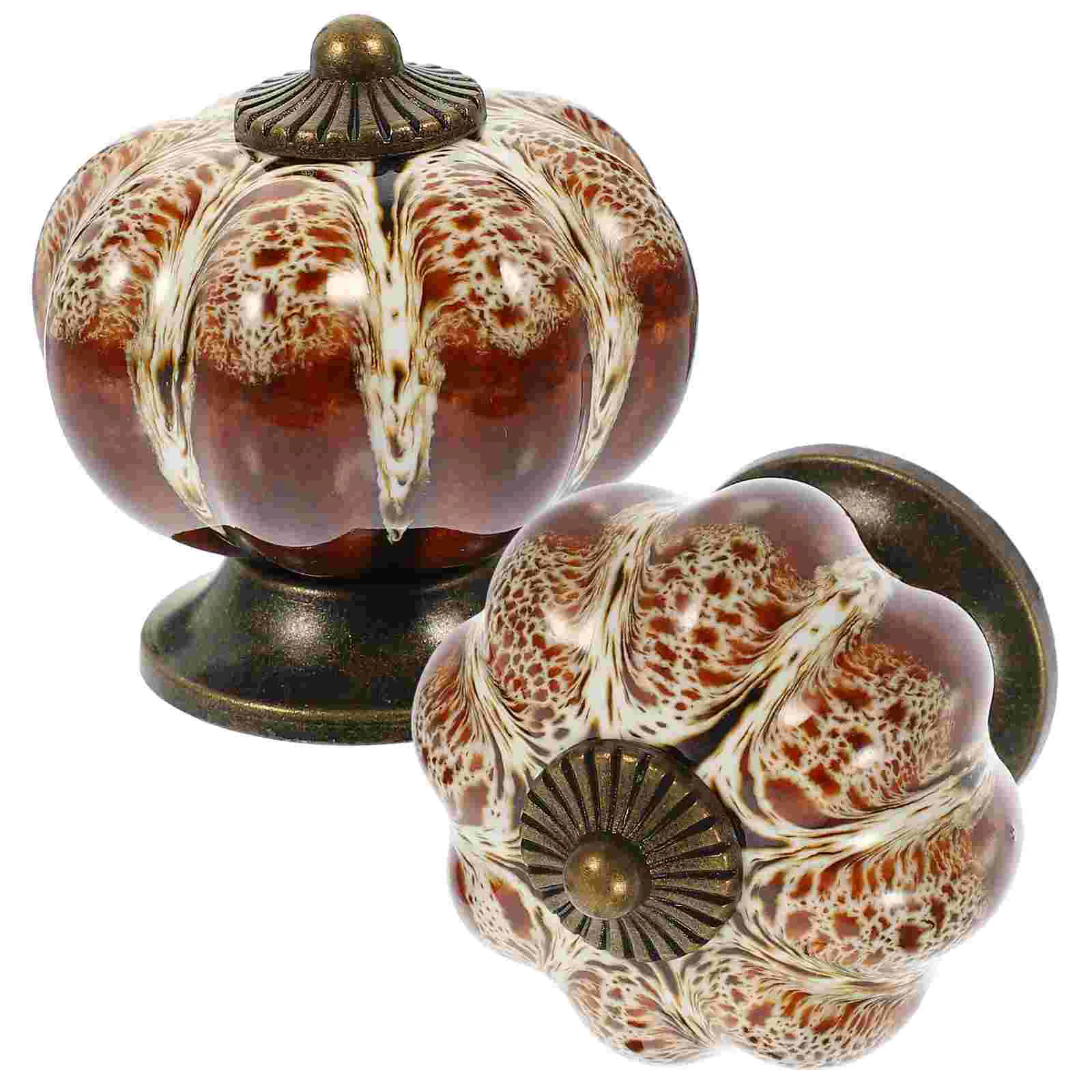 

Cabinet Knobs Drawer Handles Ceramic Kitchen Door Cabinets Decorative Dresser Cupboard Pumpkin Knob Vintage Furniture Handle