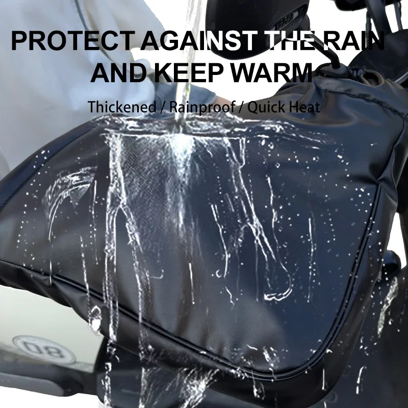 1 Pair Winter Cold-Proof Warm Glove Motorcycle Handlebar Waterproof Windproof Cover