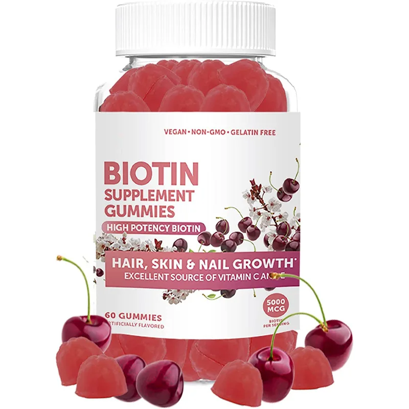 

60 Gummies Collagen Gummies High Potency Biotin Supplement Gummies Hair, Skin & Nail Growth Botin Vitamins&supplements