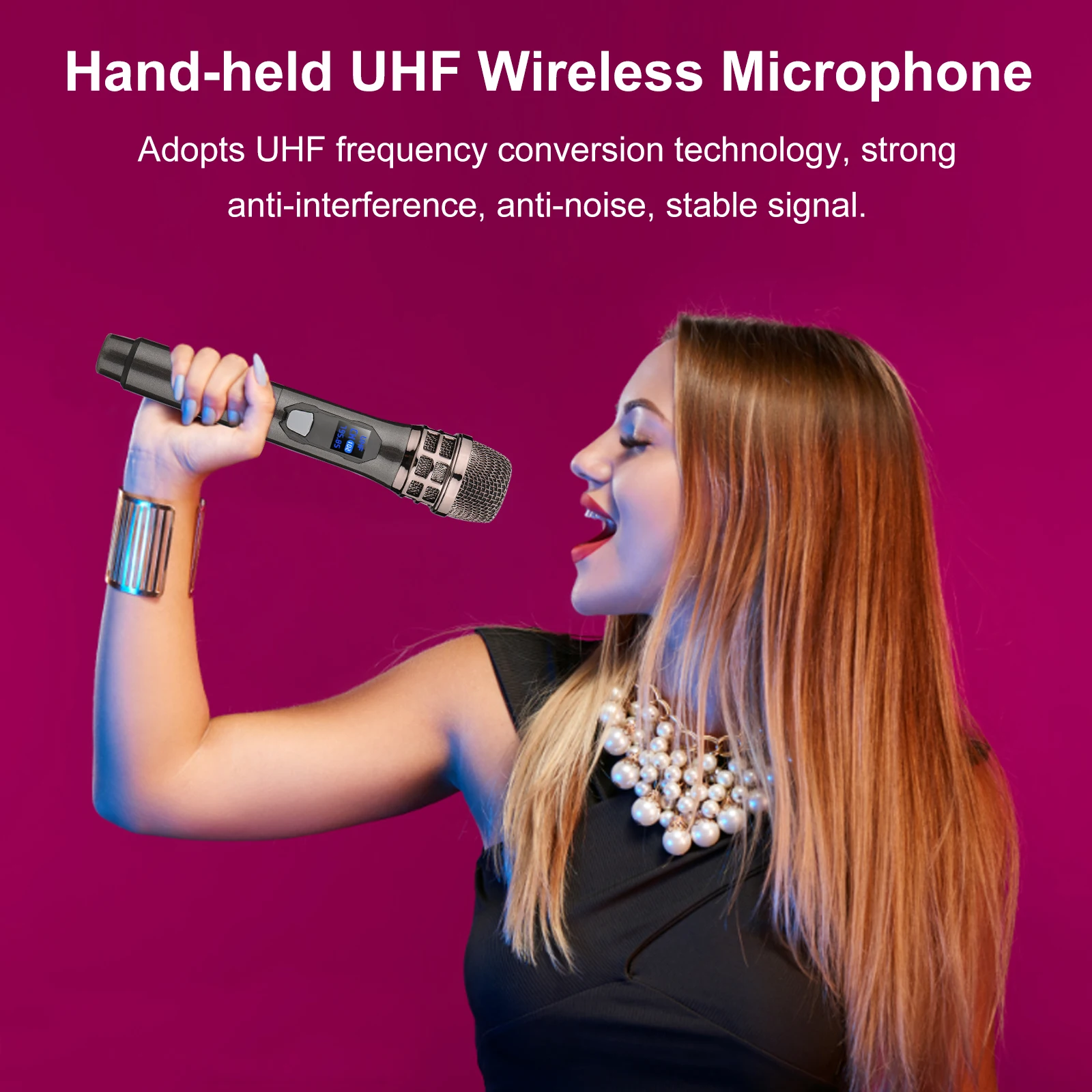 Беспроводной ручной микрофон приемник 6 35 мм с защитой от помех для уличных