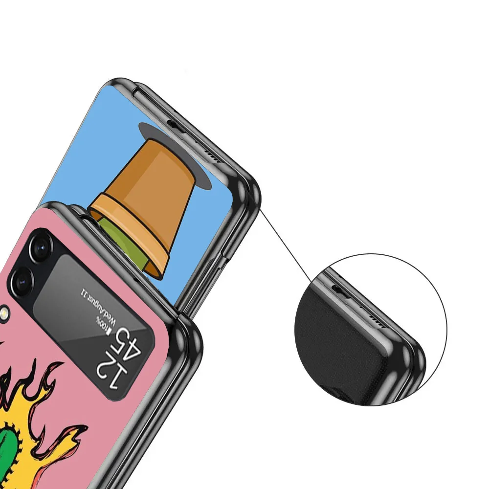 Винтажный чехол для телефона с цветком кактуса Samsung Z Flip 6 5 4 3 Galaxy ZFlip6 5G Flip5 Flip4
