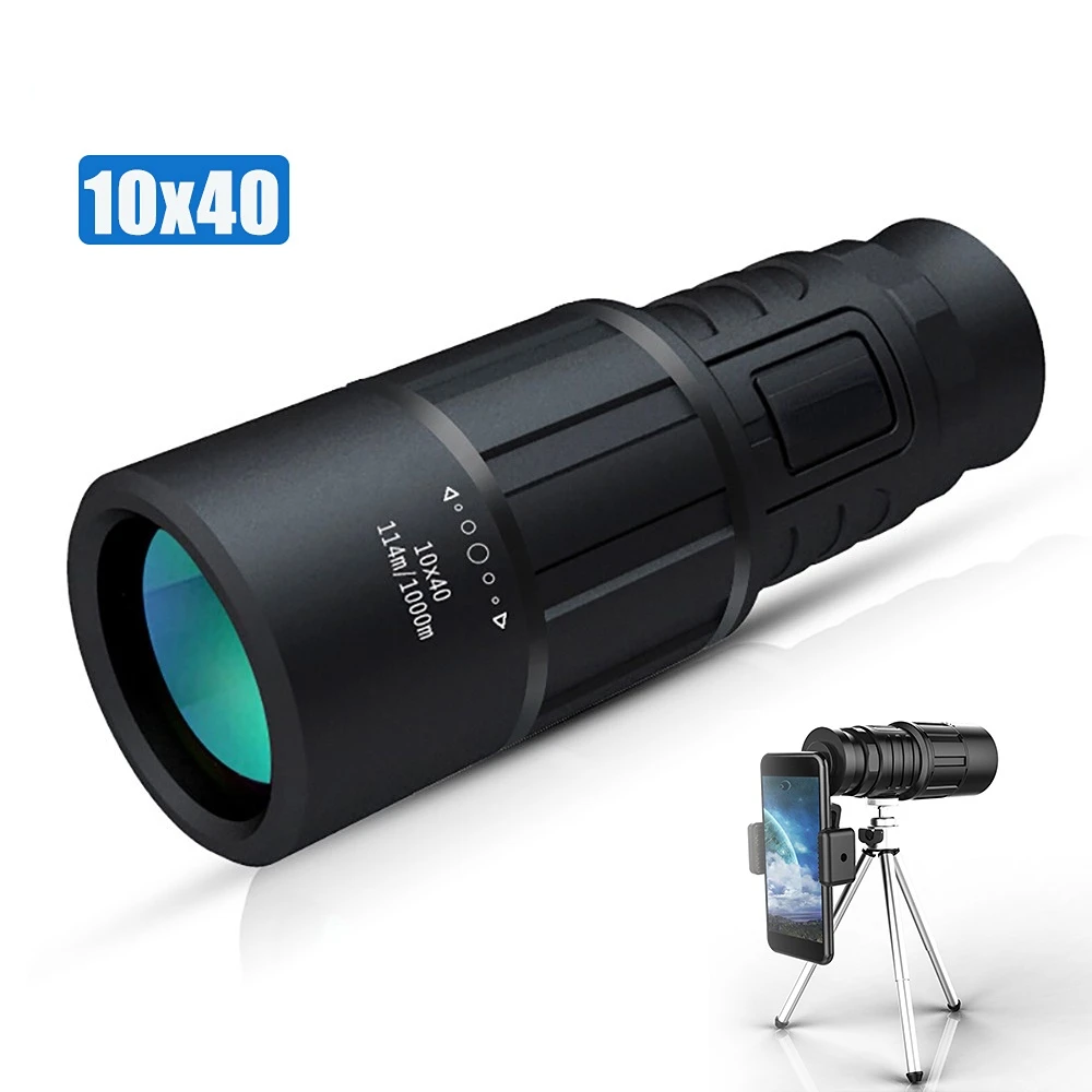 

10x40 High Vision and High Definition Monocular Telescope 1000M Remote Zoom Bak4 Prism Optical Binocular Tourism Bird-watching