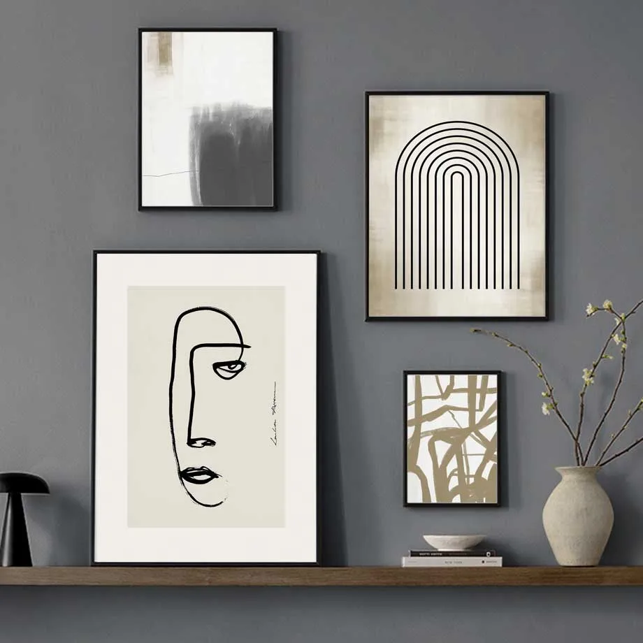 Абстрактные плакаты в стиле бохо минималистичные Геометрические линии Картина