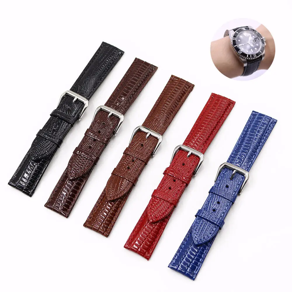 

18 20 22mm High Quality Leather Lizard Grain WatchBand For Seiko SKX Omega