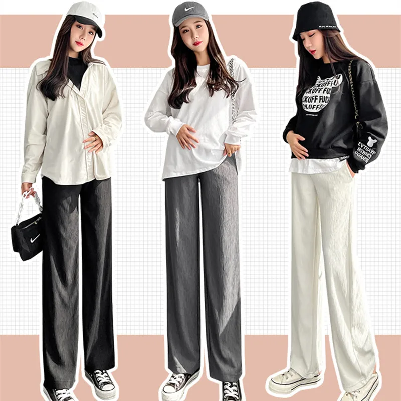 

Pregnant Summer Fashion Wide-Leg Pants Wear Thin Comfortable Maternity Pants Show Thin Pregnant Mothers Maternity Clothes