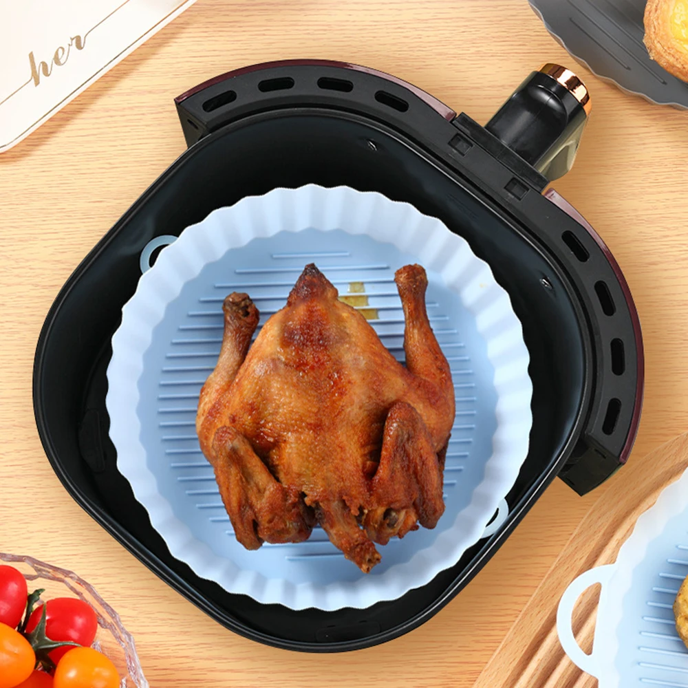 

Air Fryers Oven Baking Tray Fried Chicken Basket Mat AirFryer Silicone Pot Round Replacemen Grill Pan Accessories