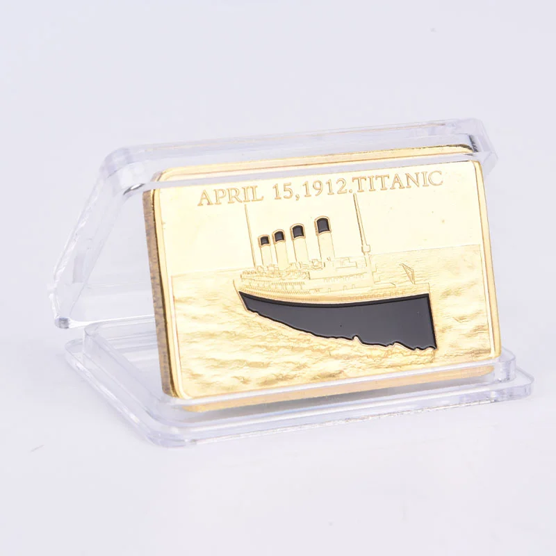 

Titanic Ship In Memory Of Rms Victims 1OZ Gold Layered.999 Commemorative Bar/Coin Collection