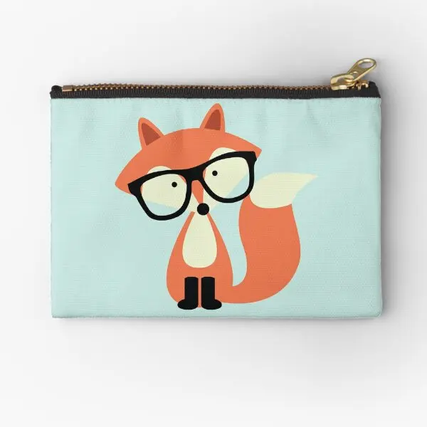 

Милые хипстерские мешочки на молнии с изображением Красной лисы, маленькая сумка для хранения ключей и монет, женский чистый Карманный мужс...