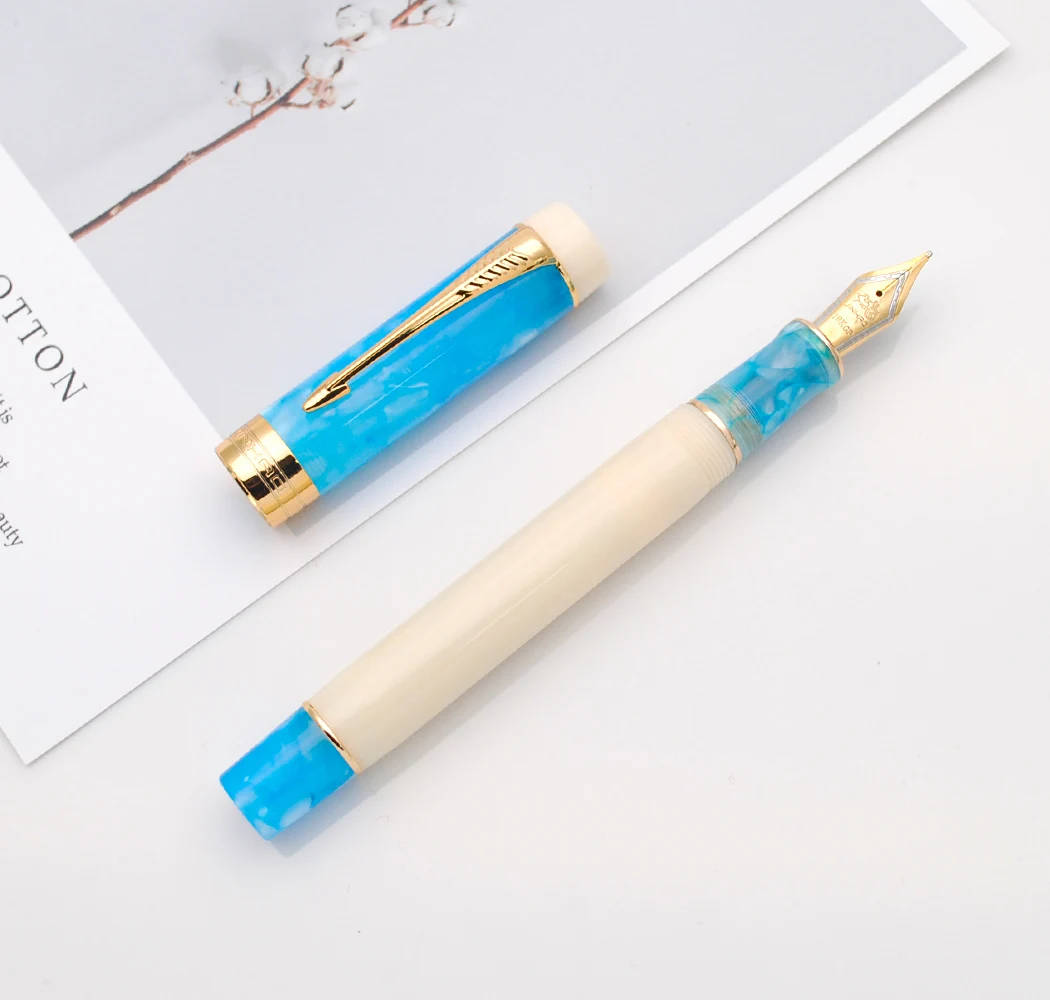 2022 Jinhao новая Centennial 100 перьевая ручка со стрелкой зажимом 18KGP позолоченная M перо