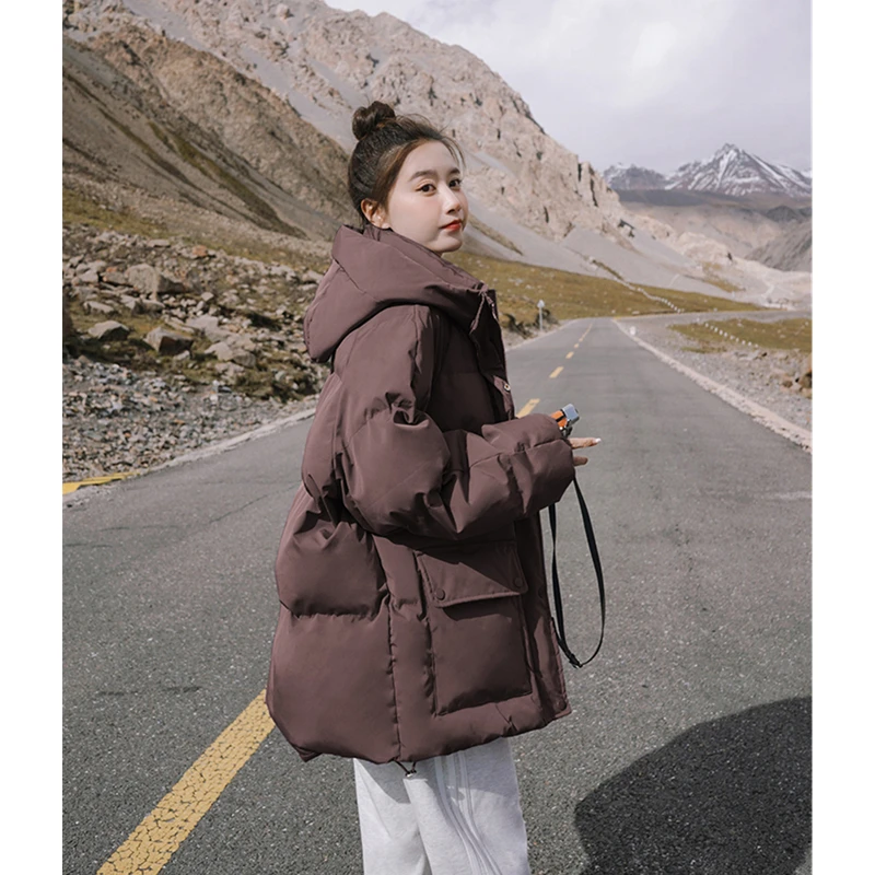 

2022 New women Down Feather Jackets Coat Warm Short Oversized Winter Baggy Thickening Female Puffer Cotton Padded Jacket Outwear