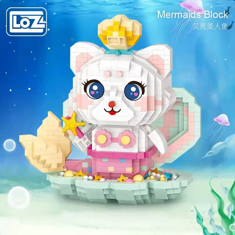 

Детский конструктор LOZ с кристаллами, маленькие частицы, ракушки, Русалка, головоломка в сборе, игрушка в стиле китайского Дня Святого Вален...