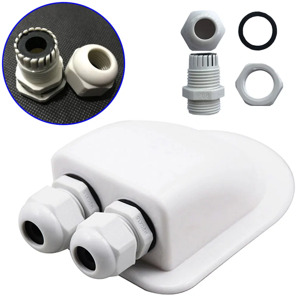 

Waterproof ABS Junction Box Double Cable Entry Gland For RV solar panel motorhomes campervans caravans boats