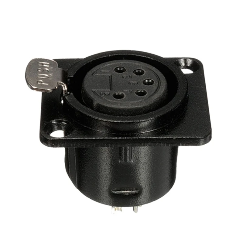 

XLR Connector 5pins XLR Female Socket Panel Mount Type XLR-F Microphone Connector for 5-pole XLR Connectors B36A