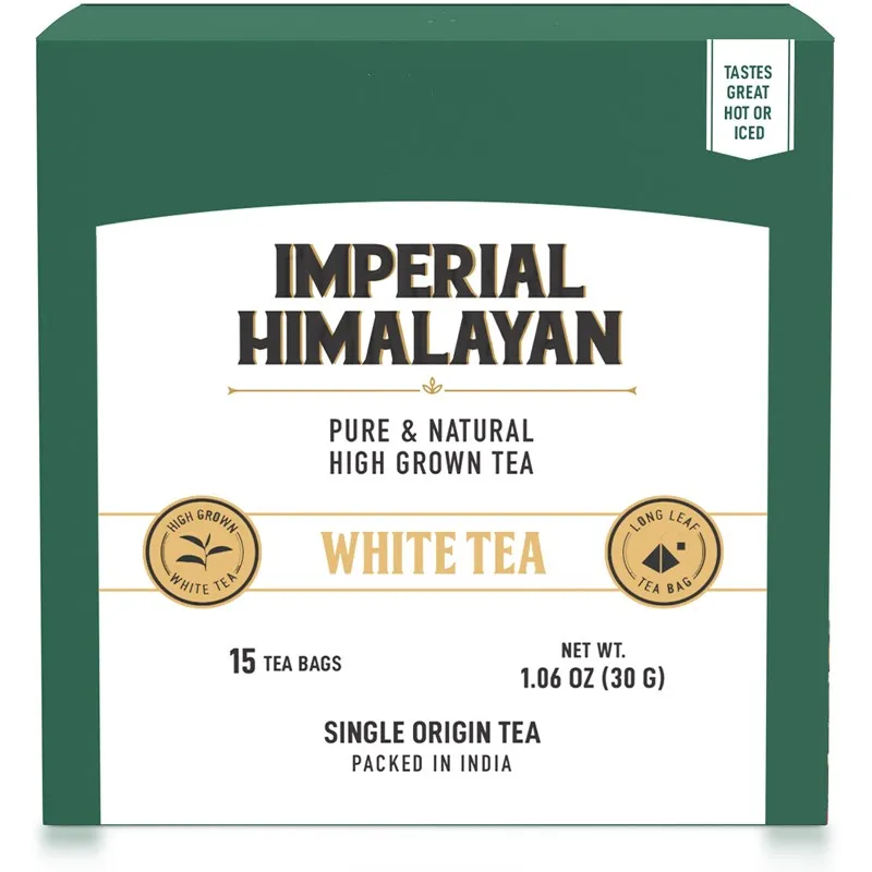

Himalayan IMPERIAL white tea Pure and Nature High Grown Tea Tastes Great helps support weight management 15 bags, 1.06 oz (30g)