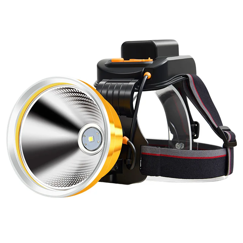 

P90 Quad-core 6pcs Batteries Headlight, Internal Electric Display Output Stepless Dimming Super Bright White Light USB Cable