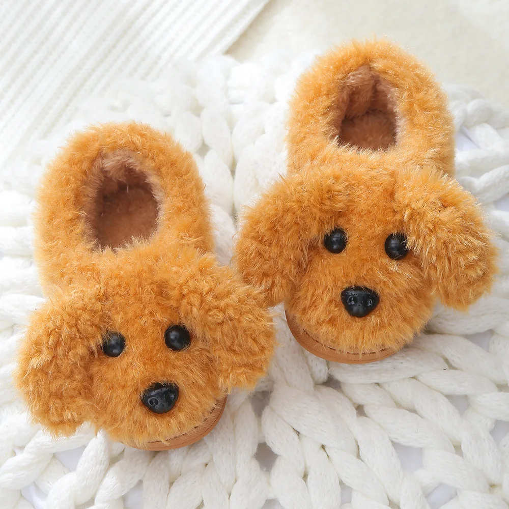 

Slippers Warm Shoes Slippers Baby Cute Child Fur Home Slippers New Kids House Baby 2023 Shoes Faux Ins Cartoon Indoor