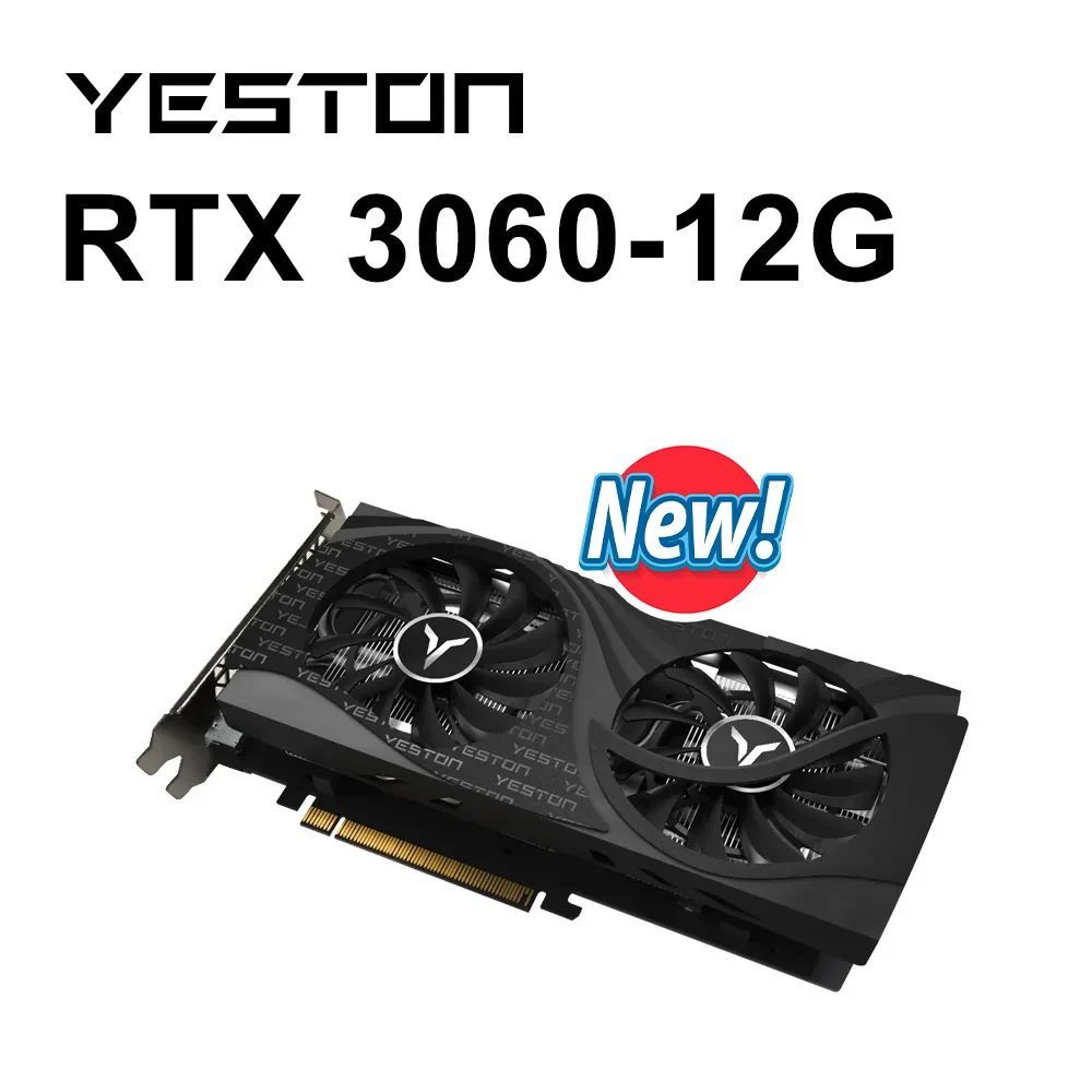 

YESTON New RTX 3060 Graphics Card 12G 12GB GDDR6 GeForce Graphics Video Card GPU NVIDIA 8NM 192bit 8PIN Gaming placa de vídeo