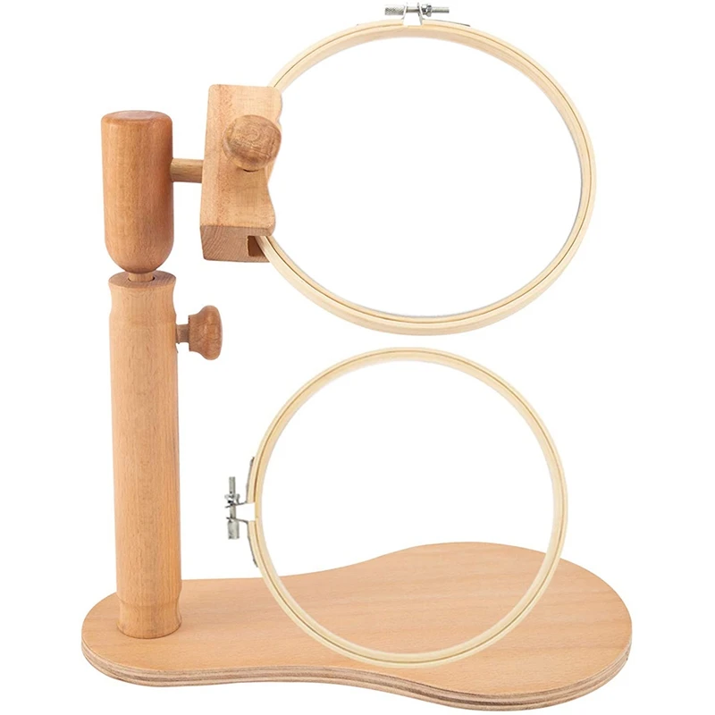 

Rotated Adjustable Embroidery Frame Stand With 6.7 Inch Embroidery Hoops- Cross Stitch Hoop Stand Embroidery Hoop Holder