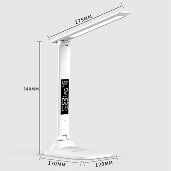 XIAOMI LED Desk Lamp USB Dimmable Table Lamp Touch Foldable Night Light For Study Reading Lamp With Calendar Temperature Clock 6