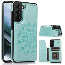 Mandala Floral Flip Leather Wallet for Samsung Galaxy S23 S21 FE 5G S22 Ultra Plus A53 A33 A73 A52s Case with Credit Card Holder