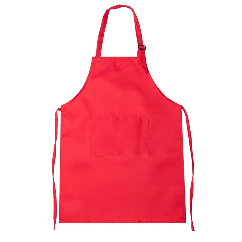 

8-Piece Children's Apron And Chef Hat Set, Adjustable, With 2-Pocket Kitchen Apron Apron