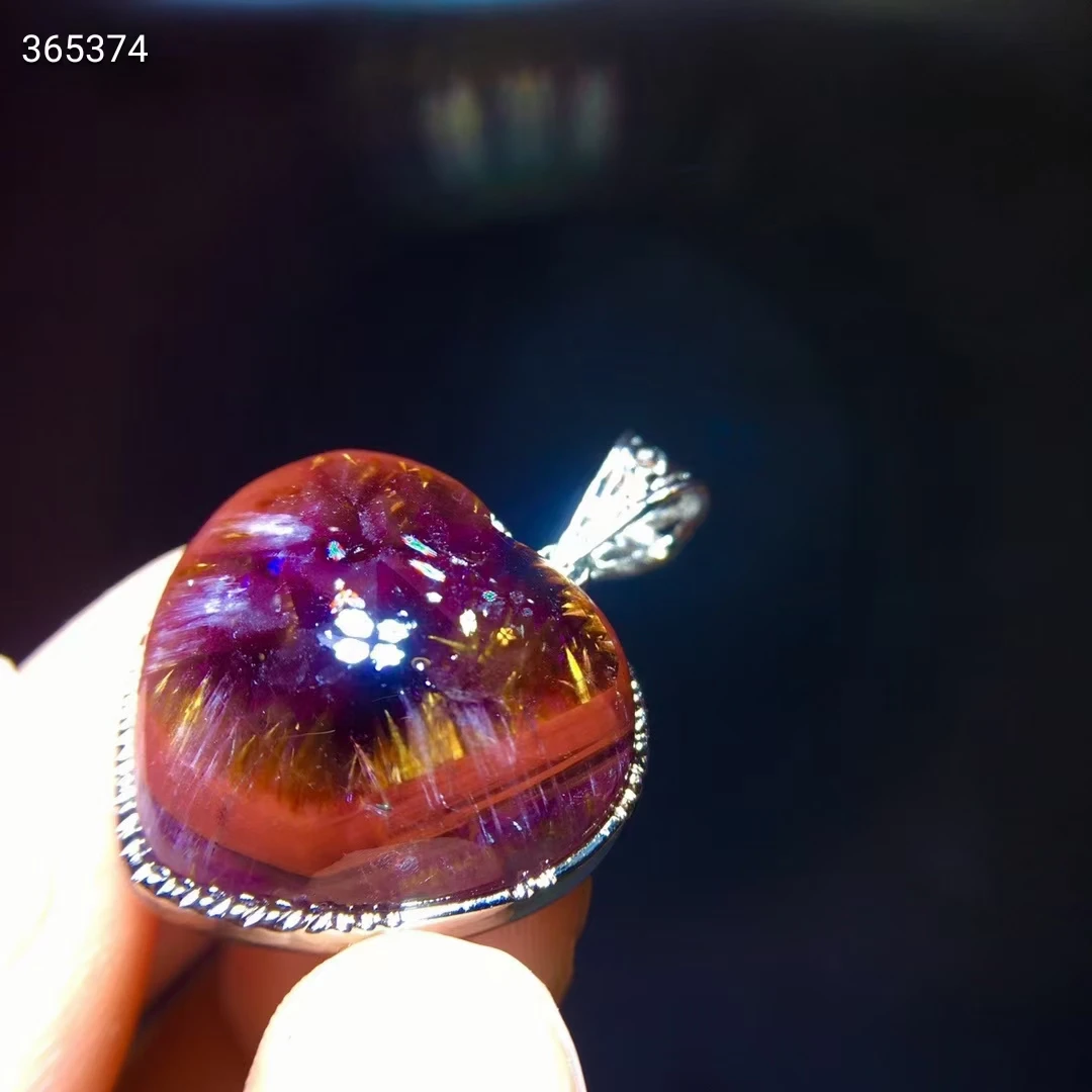 Ожерелье с подвеской из натурального какоксенита Красного ауралита 23