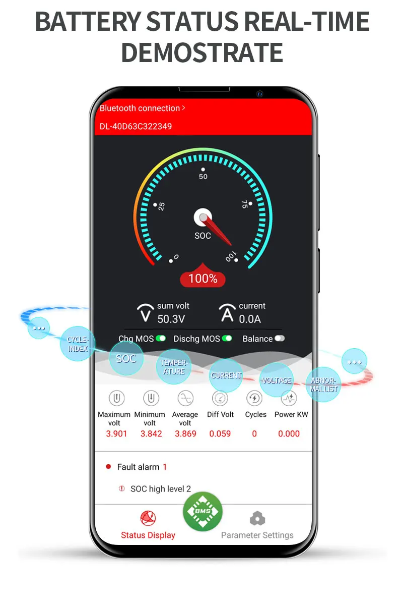 

Smart BMS with Blue tooth 4S 12v 200A BMS Lifepo4 battery BMS system IOS/Android UART cable /Blue tooth module included