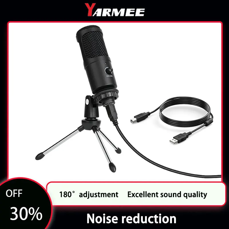 

Профессиональный USB-динамик YARMEE, игровой микрофон для ПК, ноутбука, Поющая потоковая трансляция YouTube