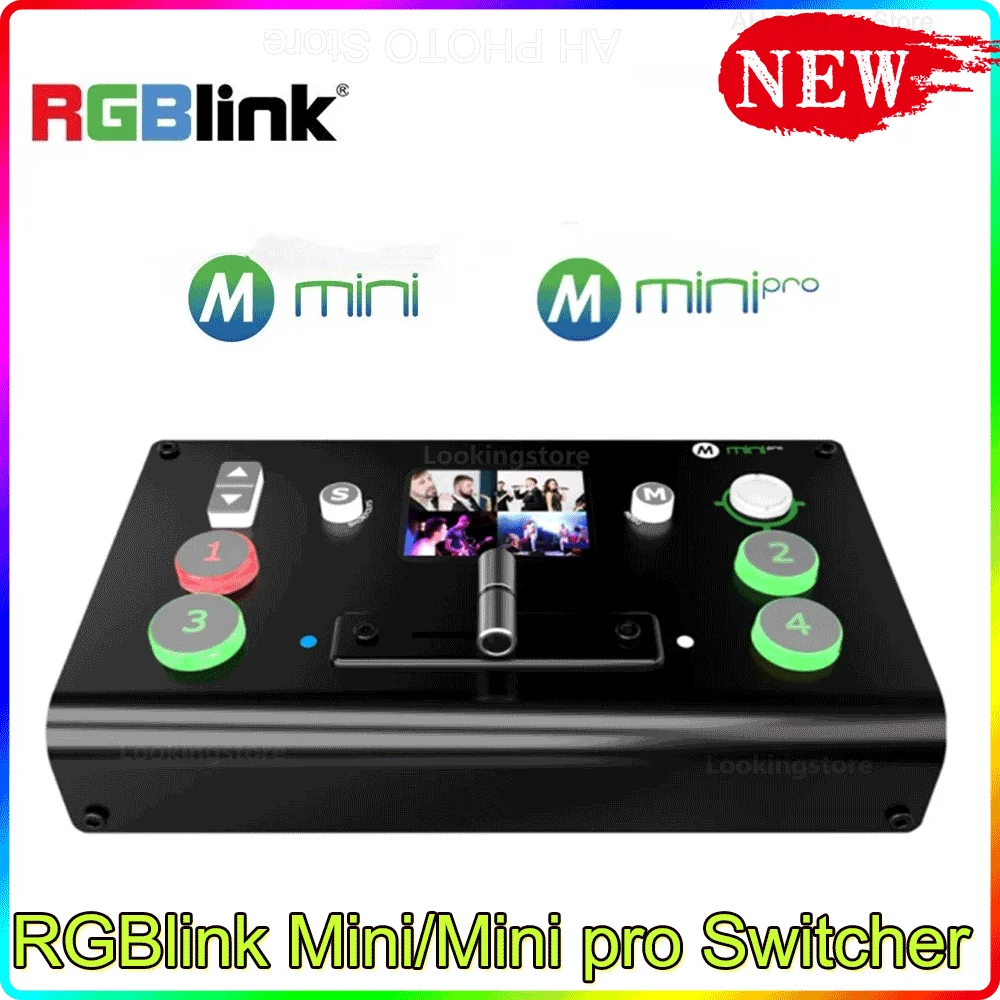 

RGBlink Mini/Mini Pro Video Switcher 4 Channel HDMI USB 3.0 T-Bar Switchers APP Control For Live Streaming Broadcast Concert
