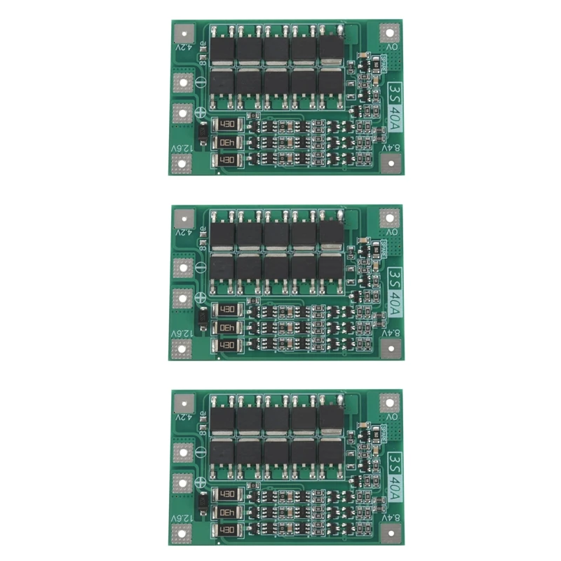 

3x3S 40A для отвертки 12 в Li-Ion 18650 Bms Pcm Защитная плата батареи Bms Pcm с балансирующим аккумулятором Liion