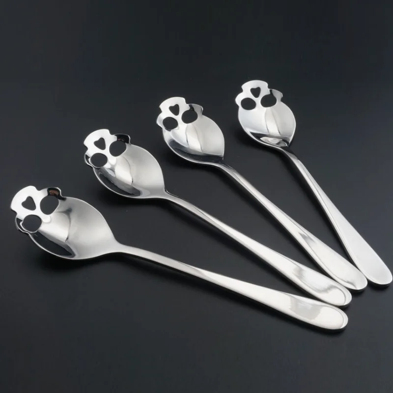 

Stainless Steel coffee Scoop Skull shape dessert spoon Food grade ice cream candy tea spoon tableware Sugar Flour Shift Shaker