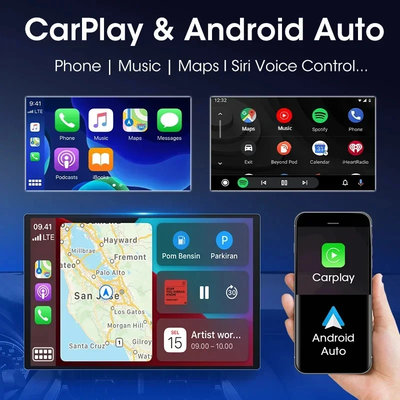 Магнитола JMCQ для Toyota Corolla Verso AR10 2004-2009 мультимедийный проигрыватель на Android 12 с 9