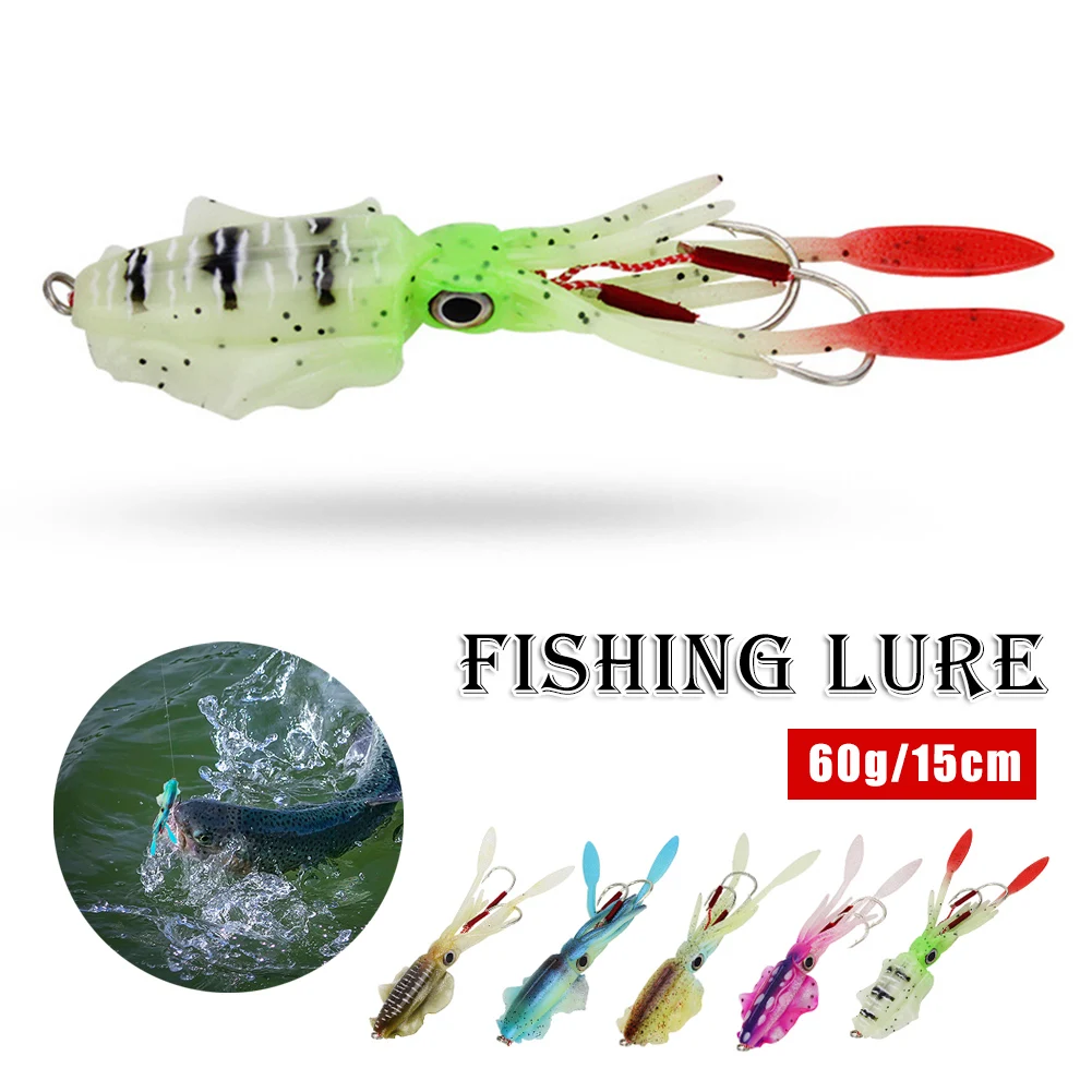 

Luminous Squid Skirts Fishing Soft Lure Outdoor Sports Fishing Tools Lifelike Squid Calamar Octopus Baits Carp Boat Fishing