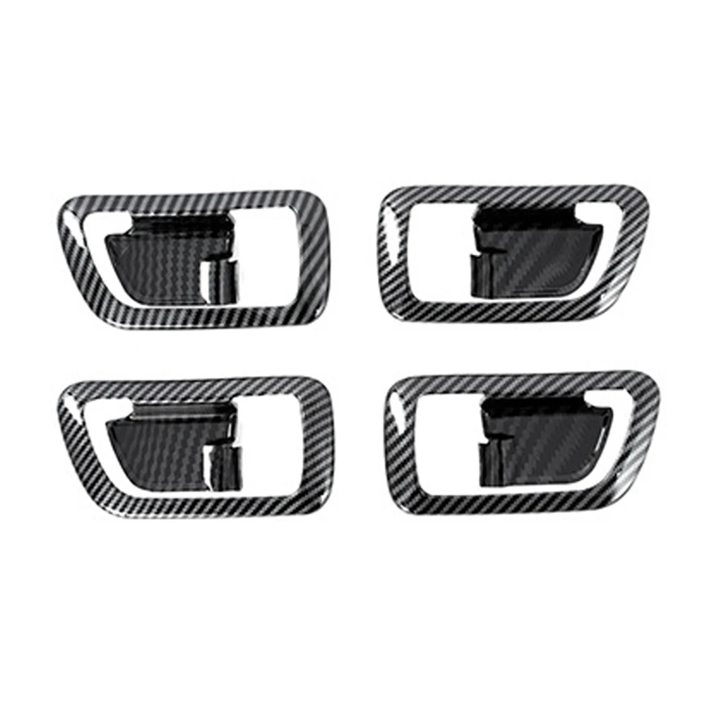 

4Pcs Carbon Fiber Inner Door Handle Bowl Panel Cover Trim for 2007-
