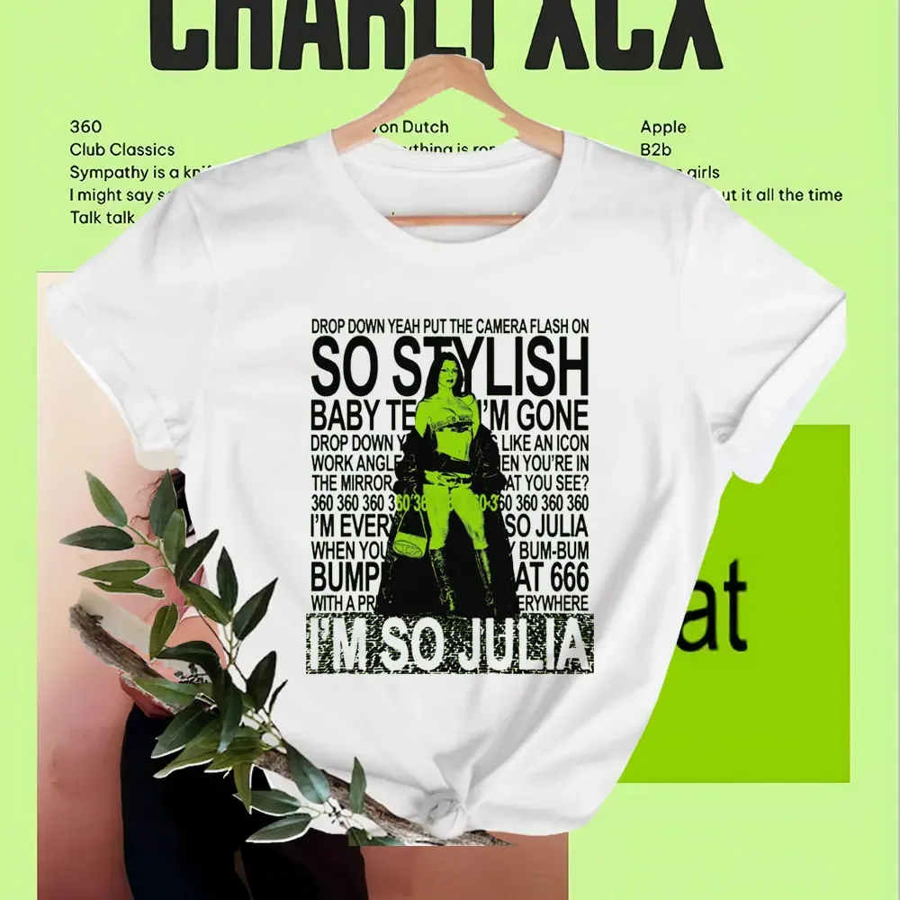 Футболка Charli XCX Brat Album 2024 одежда с графическим рисунком женская и мужская уличная