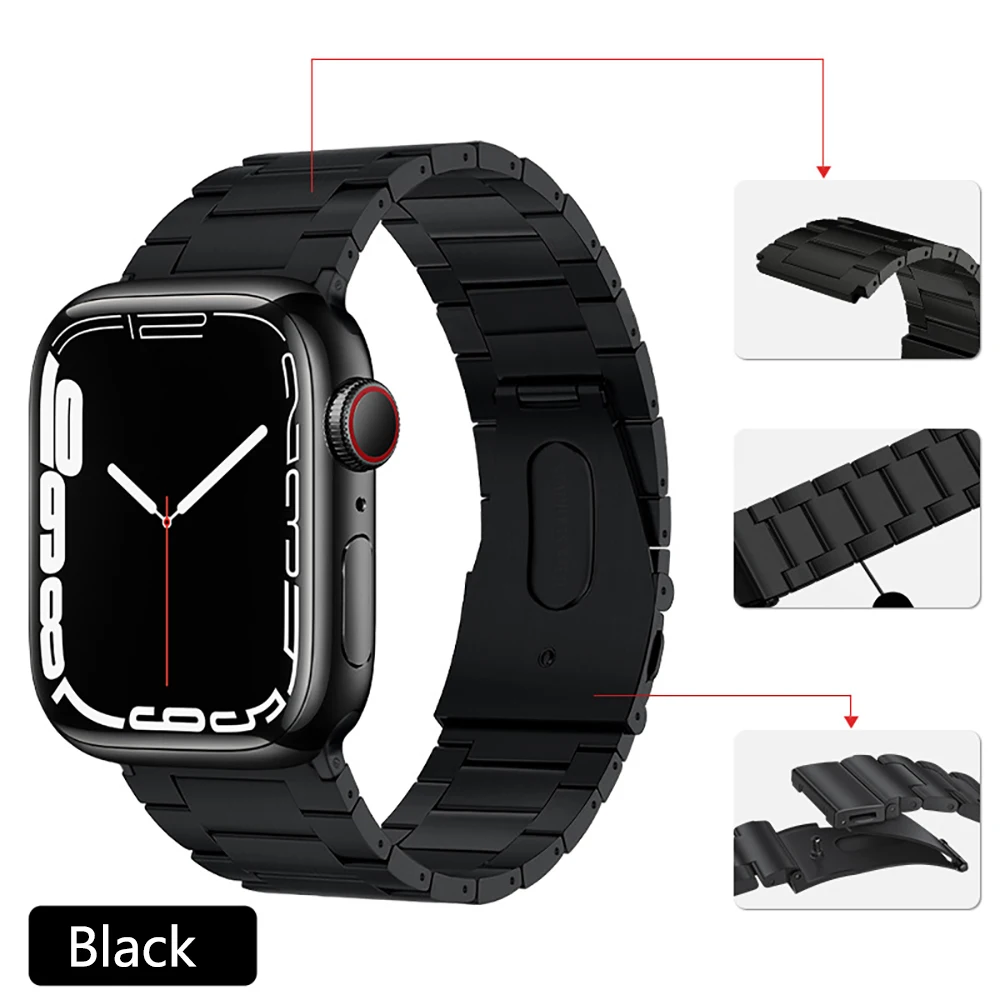 Titanium Metal Strap for Apple Watch Ultra 49mm 8 7 45mm 41mm Lightweight bracelet Band iWatch 6 5 4 SE 44mm 42mm 40mm 38mm Belt